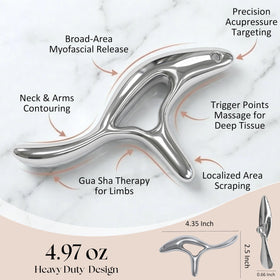 ByLif curved scraping edges enable broad fascia release across large muscle groups.