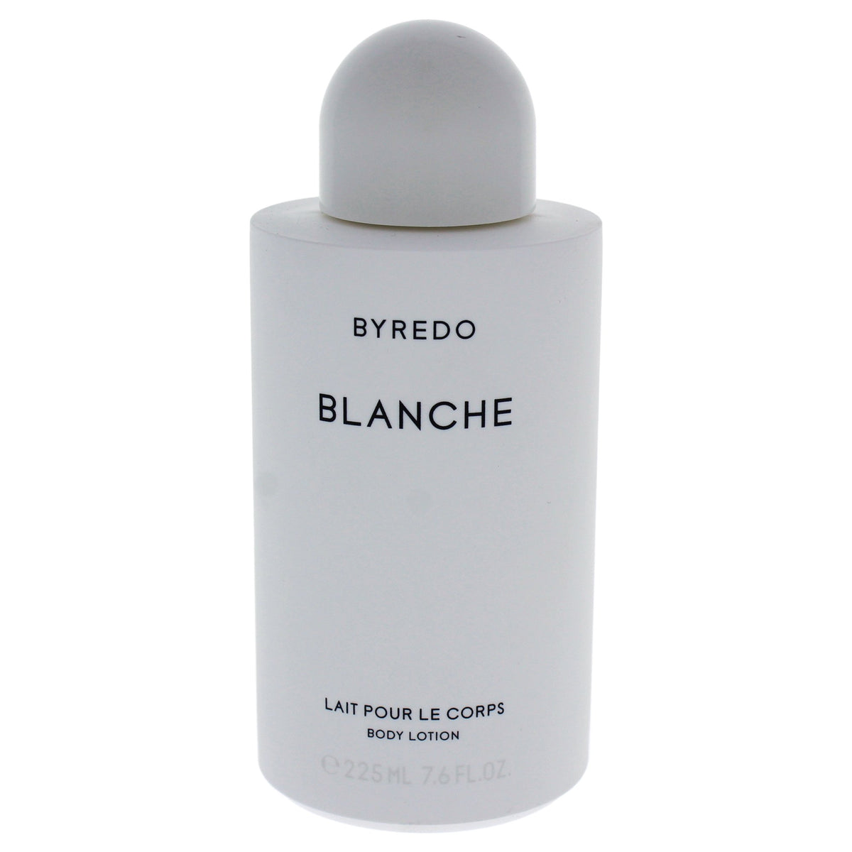 Byredo Blanche body lotion bottle, delivering hydrating softness and a refreshing, airy scent.