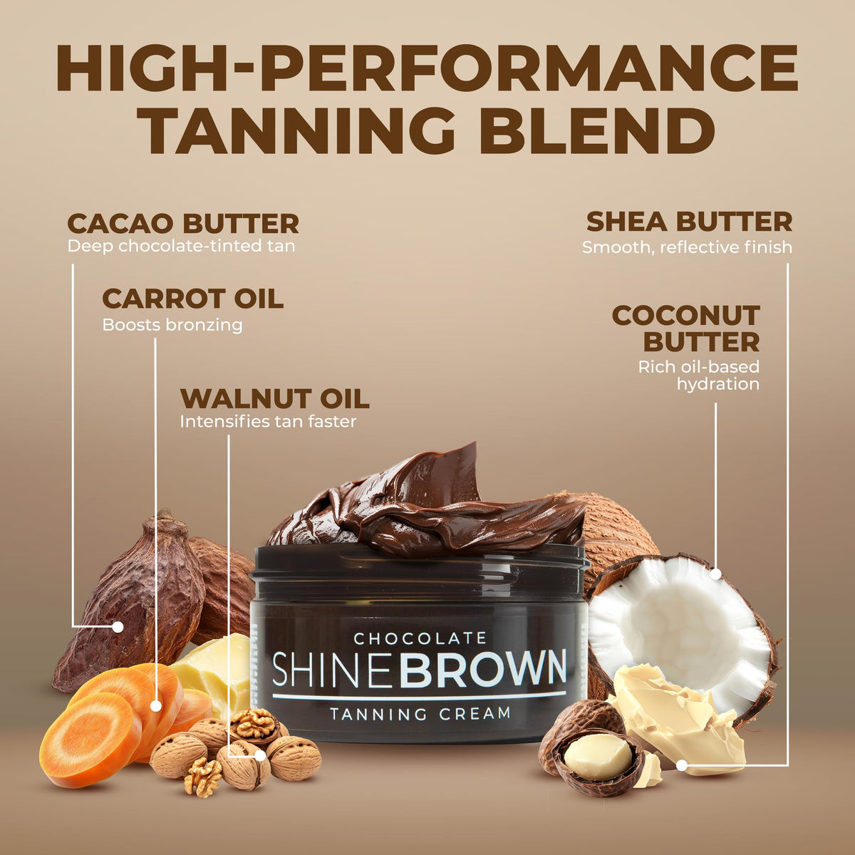 BYROKKO Shine creamy texture with natural oils nourishes skin during tanning