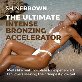 BYROKKO Shine oil-based formula shown being applied for even tan development