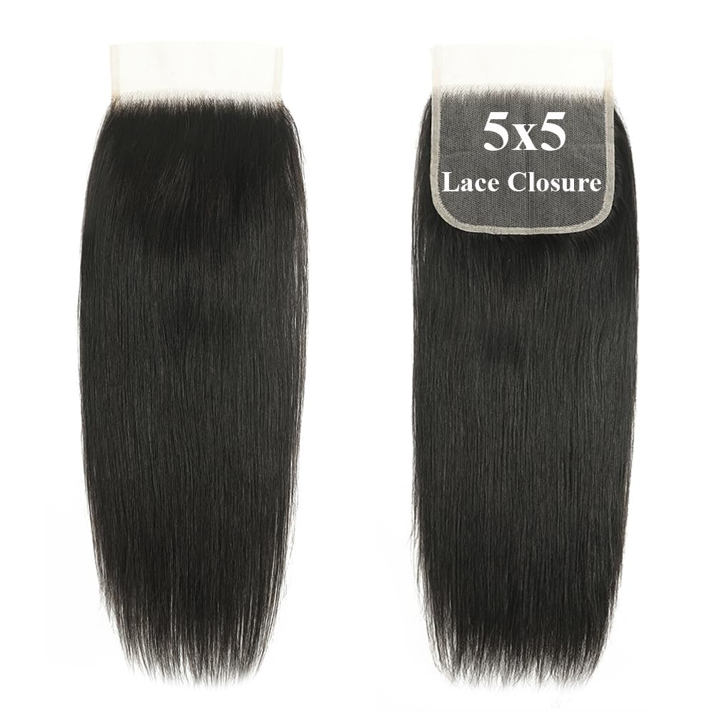 BYUP HAIR 5x5 HD lace closure straight 16in for natural blend