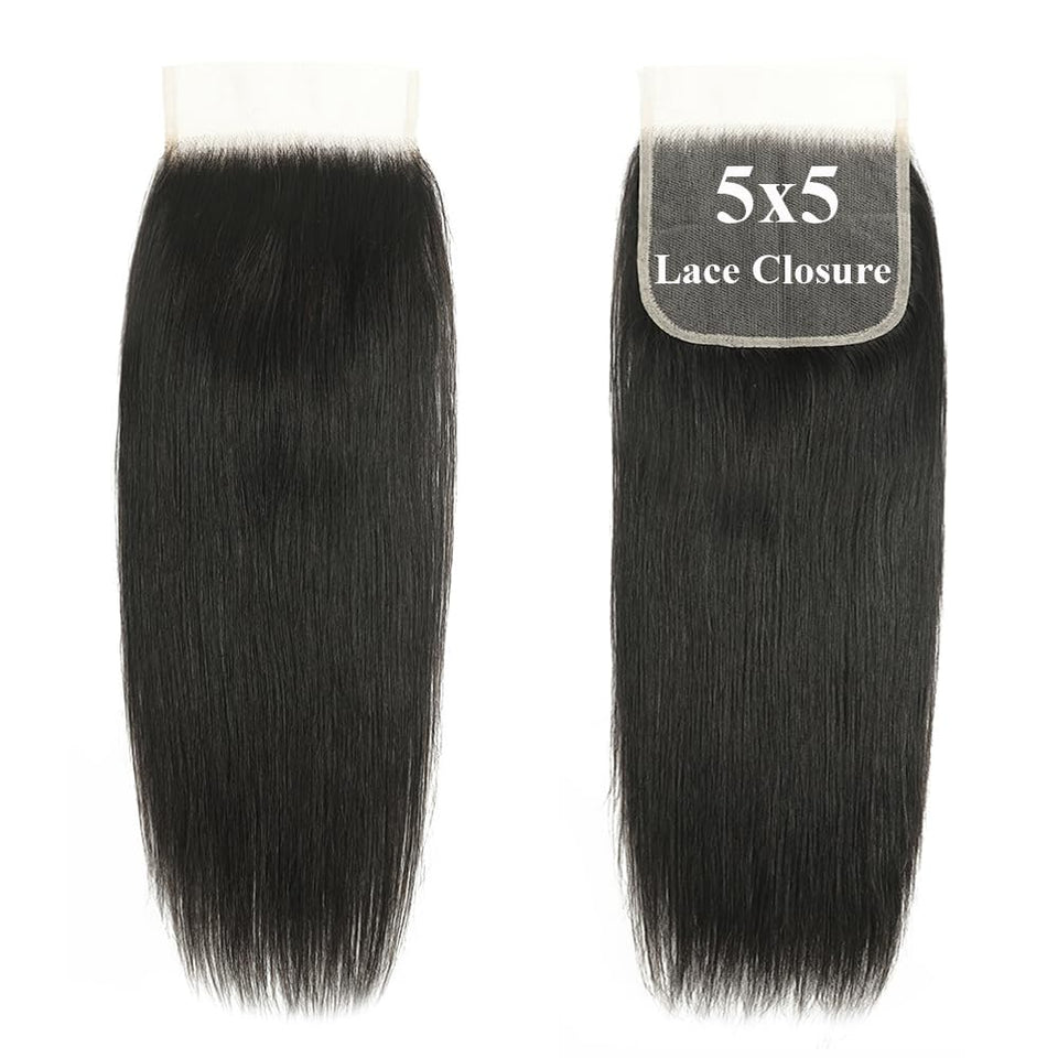 BYUP HAIR 5x5 HD lace closure straight 16in for natural blend