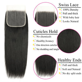BYUP HAIR Brazilian virgin hair closure ready for lasting premium feel