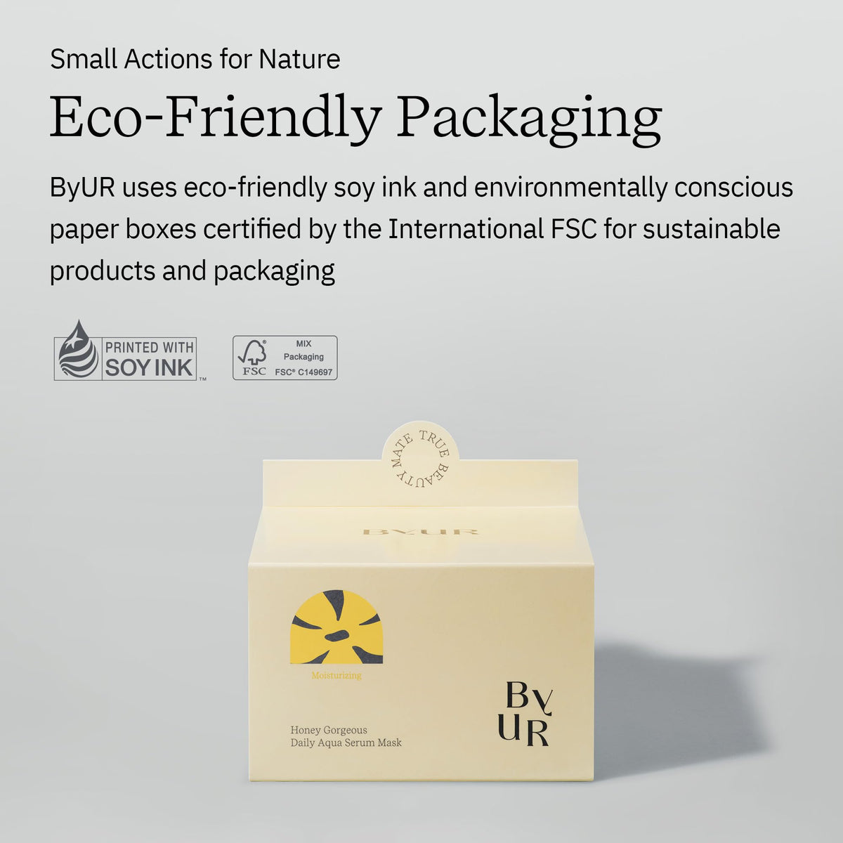 ByUR Vegan K-beauty skincare badge on packaging