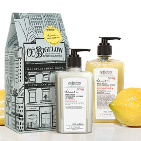 C.O. Bigelow Apothecary Lemon Set box with NYC storefront design, gift-ready presentation.