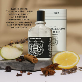 C.O. Bigelow Elixir White label close-up showing citrus notes.