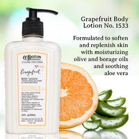 Pump-top dispenser of C.O. Bigelow Grapefruit Body Lotion for easy application