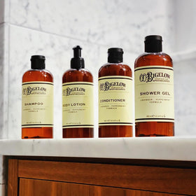 C.O. Bigelow Lavender Peppermint Lotion applied on arm for fast hydration.