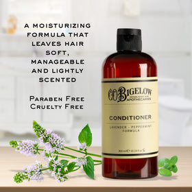 C.O. Bigelow Lavender Peppermint Conditioner label emphasizes sulfate-free, color-safe formula