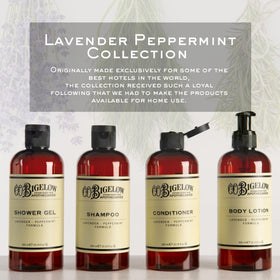 C.O. Bigelow Lavender Peppermint Shower Gel label close-up highlighting aroma