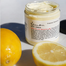 C.O. Bigelow Lemon Body Cream applied to elbows and knees for extra hydration
