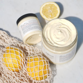 C.O. Bigelow Lemon Body Cream packaging display and jar