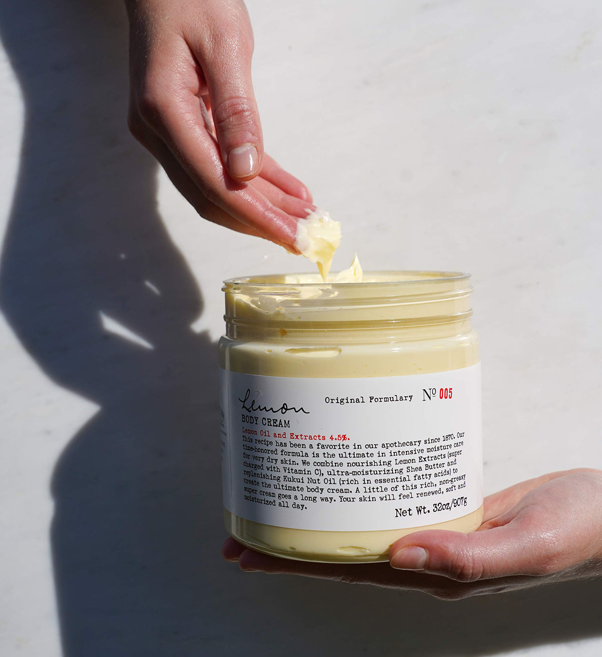 C.O. Bigelow Lemon Body Cream color/cream swatch on skin