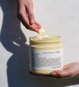 C.O. Bigelow Lemon Body Cream color/cream swatch on skin