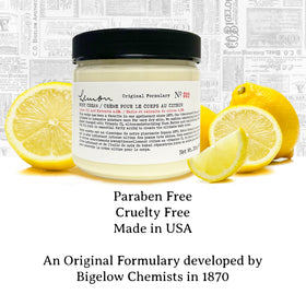 C.O. Bigelow Lemon Body Cream texture close-up showing quick absorption