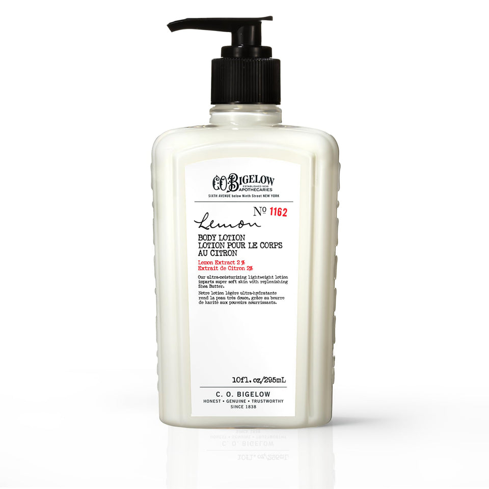 C.O. Bigelow Lemon Body Lotion bottle front showing hydrating formula for dry skin