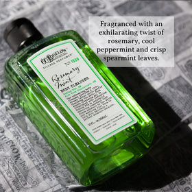 C.O. Bigelow Rosemary Mint Body Wash with aloe vera for gentle daily hydration.