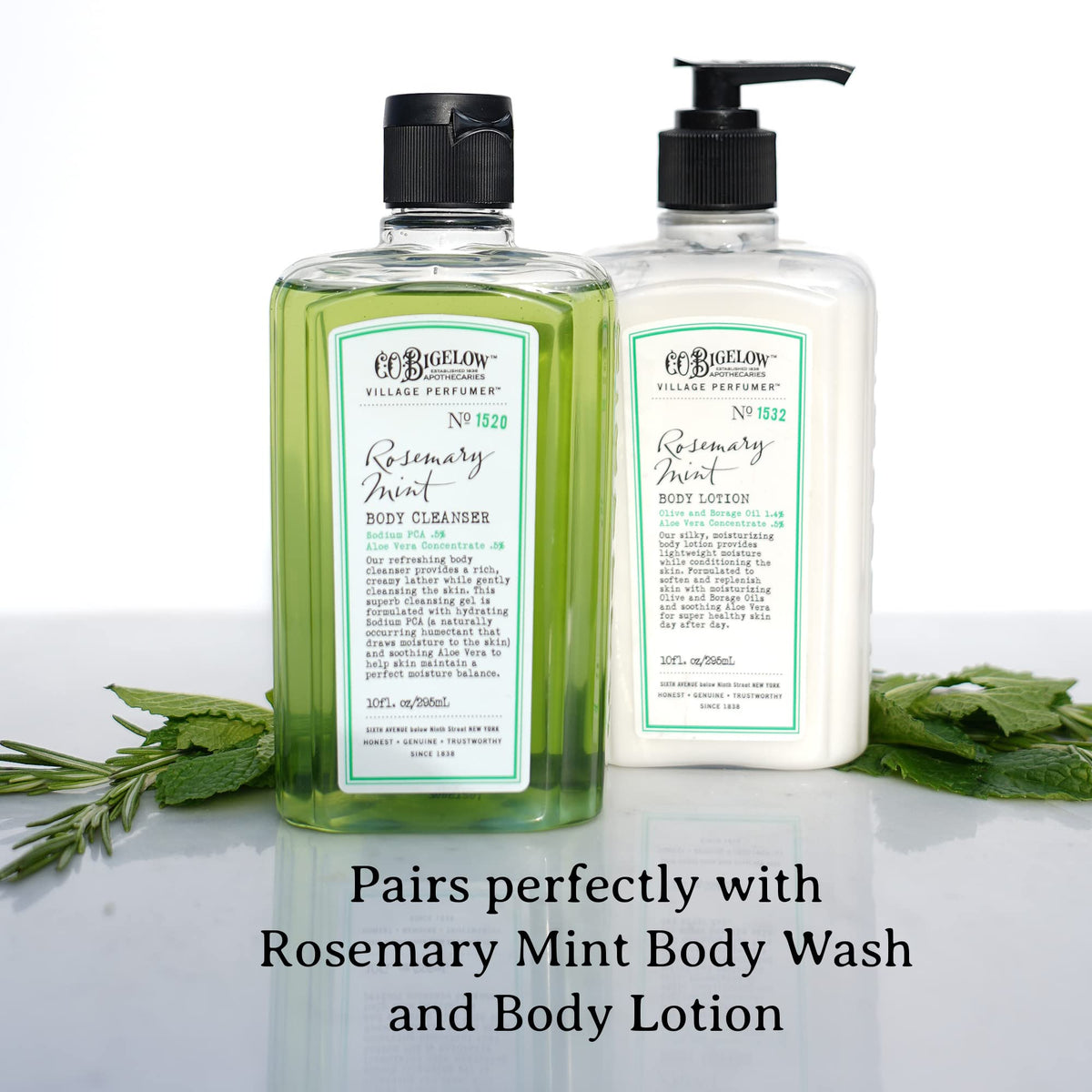 C.O. Bigelow Rosemary Mint hand wash at kitchen or bathroom sink.
