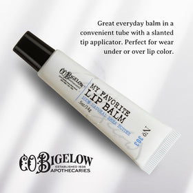 Slanted-tip applicator on C.O. Bigelow lip balm for easy smoothing.