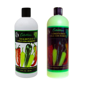 Cabellina shampoo 32oz bottle pouring for a refreshing cleanse.