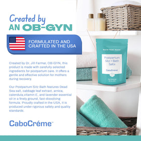 Cabocreme Postpartum Sitz Bath Salts with arnica and calendula for calming care