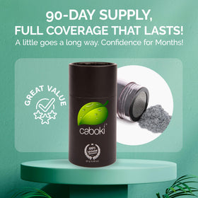 Caboki natural plant-based formula from Levant cotton for gentle hair fibers.
