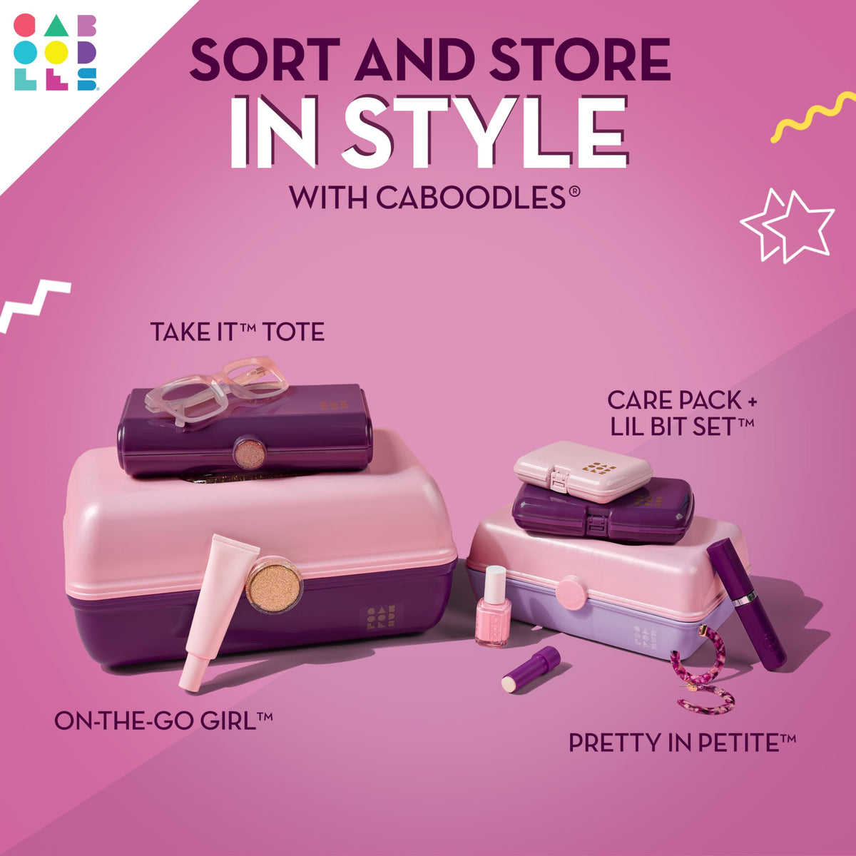 Caboodles On-The-Go Girl with secure latch and sturdy handle ideal for on-the-go storage
