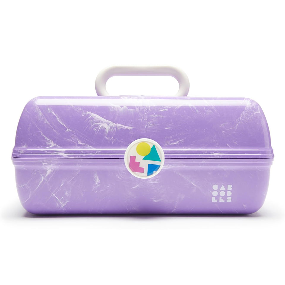 Caboodles On-The-Go Girl Retro Case Lavender Marble, portable makeup organization for travel.