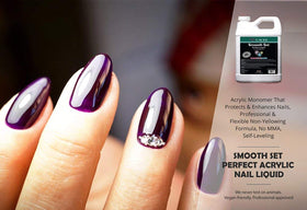 Cacee Smooth Set Perfect packaging highlighting vegan, low-odor monomer benefits.