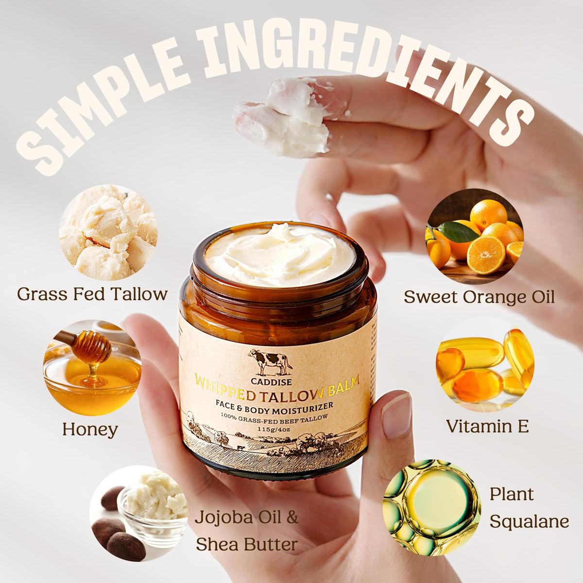 CADDISE honey-shea-butter-jojoba-oil-bottle shows natural moisturizer