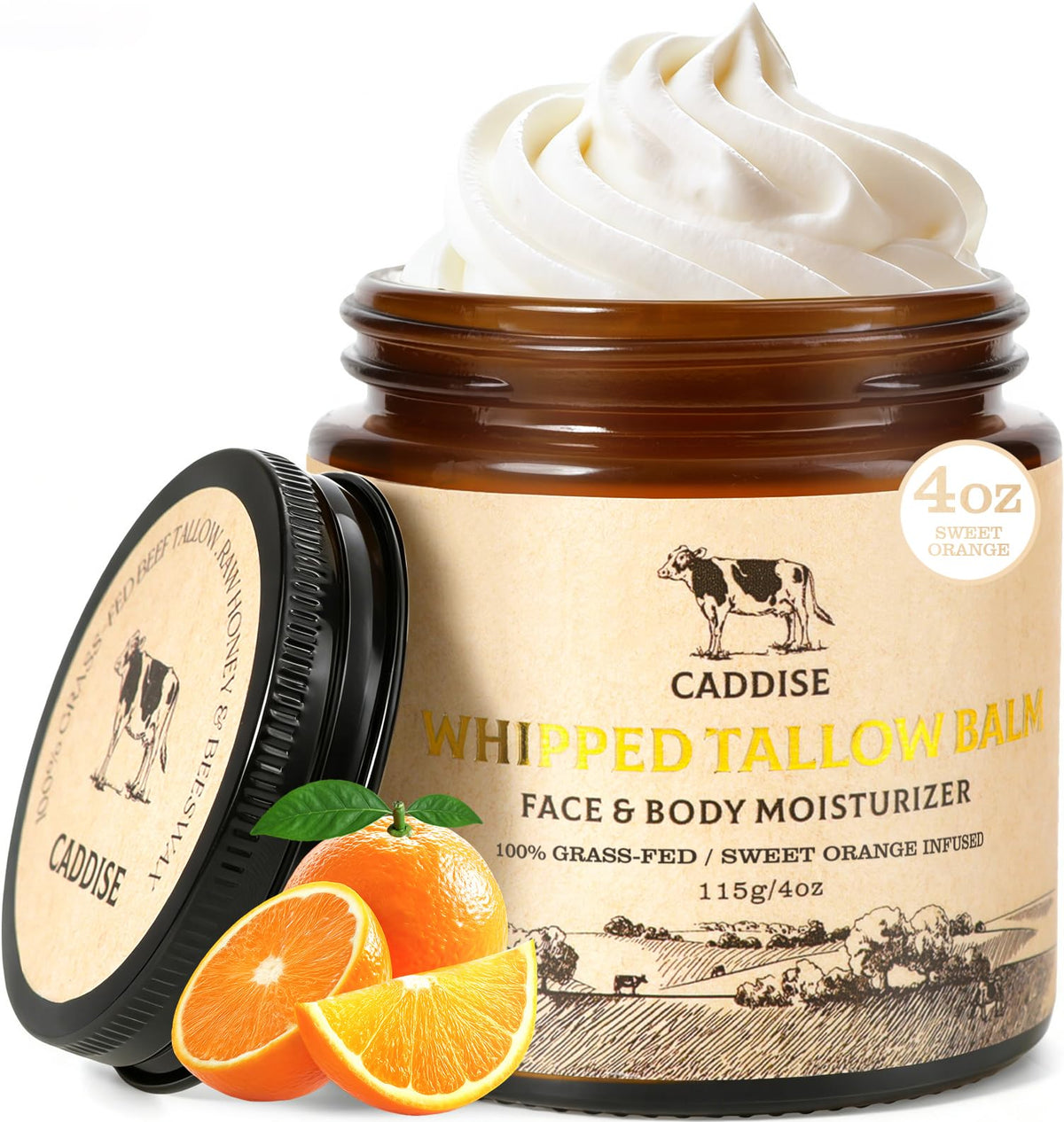 CADDISE whipped-beef-tallow-cream-jar provides light hydration for face and body