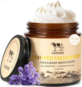 CADDISE whipped beef tallow jar shown for daily facial and body hydration