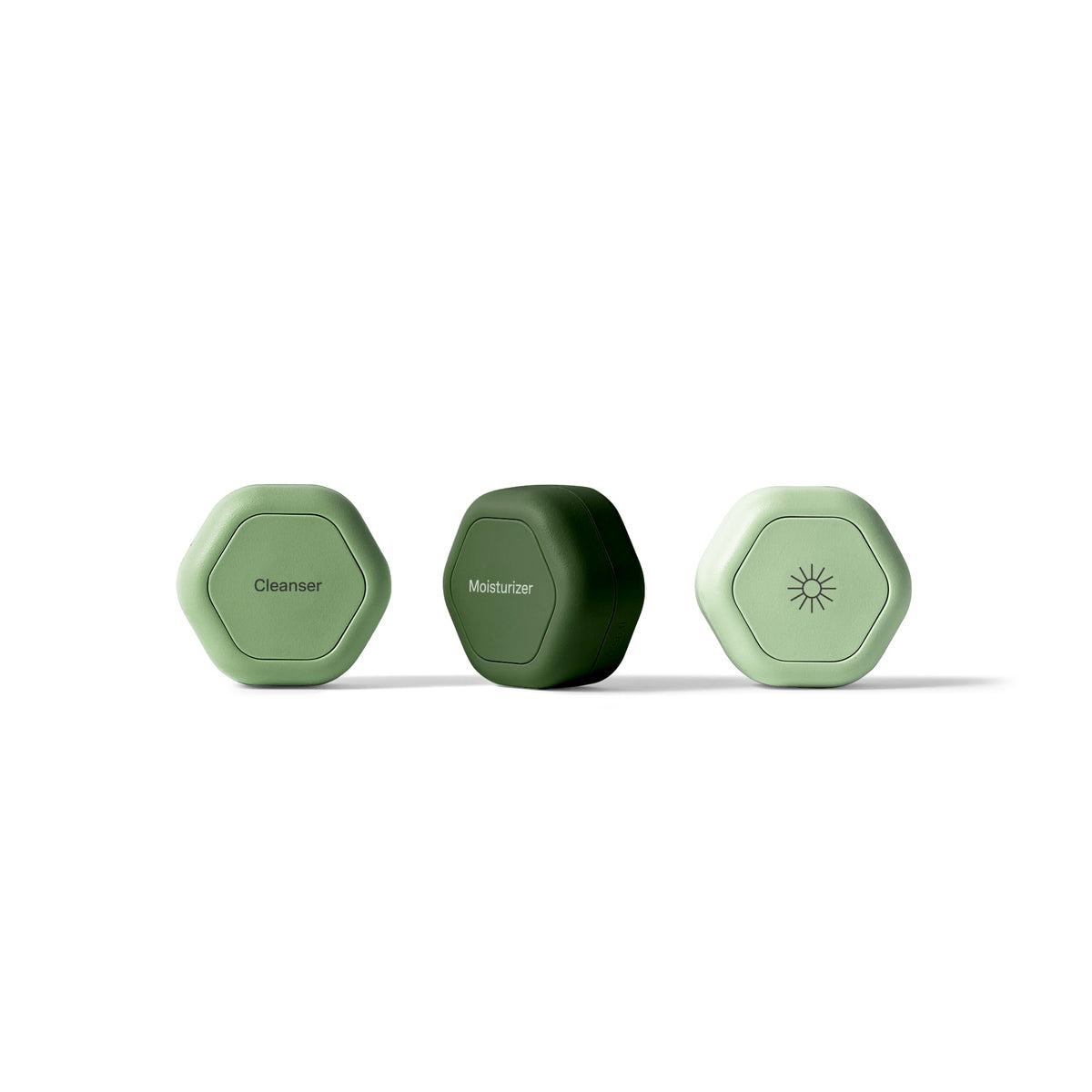 Cadence basic skincare capsules in a compact set for easy on-the-go travel.