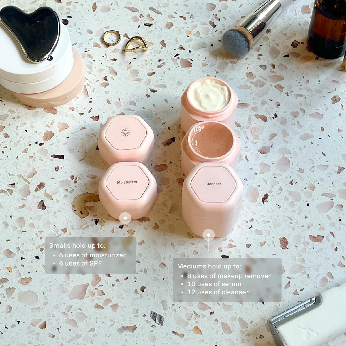Cadence labels with sun icon and product names for quick identification