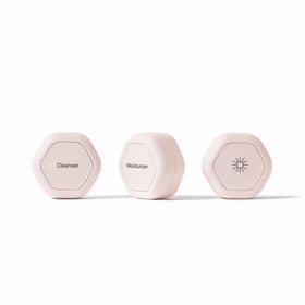 Cadence travel capsules cleanser cap demonstrating secure, spill-free transfer.