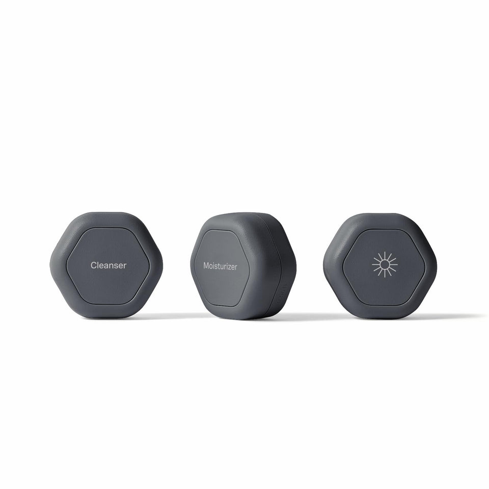 Cadence travel containers magnetic tiles demonstrate organized skincare on the go.