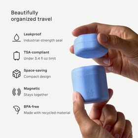 Cadence interchangeable tiles show labeled sections for shampoo, conditioner, and body wash