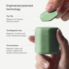 Cadence leak-proof lids preventing spills during travel