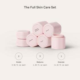 Cadence magnetic labels show flexible organization for travel skincare kits.