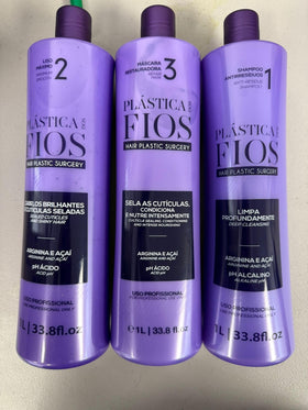 Cadiveu Plastica Dos Fios anti-residue shampoo bottle cleans buildup for smoother hair.