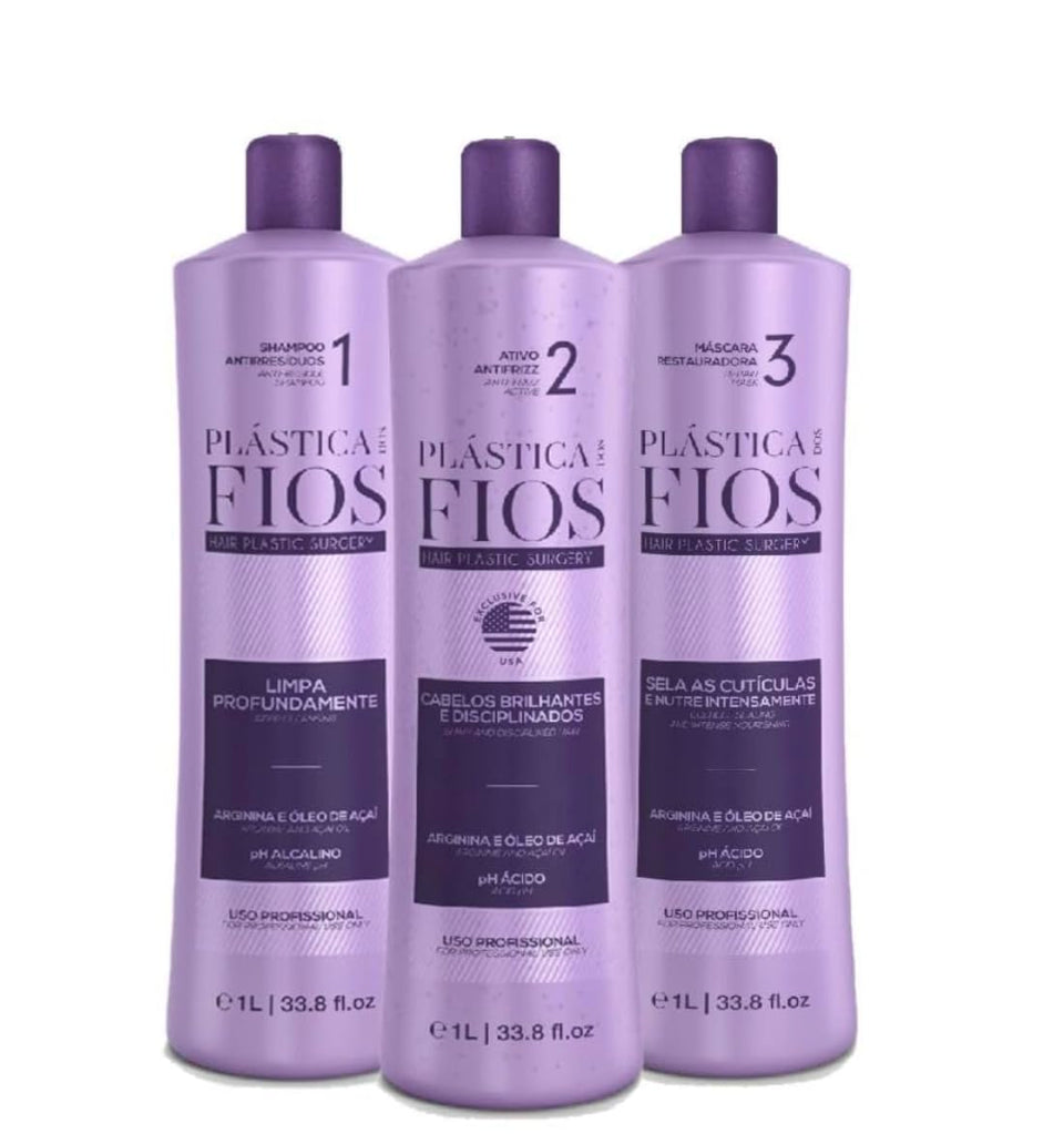 Cadiveu Plastica Dos Fios keratin treatment bottle for frizz control at home.