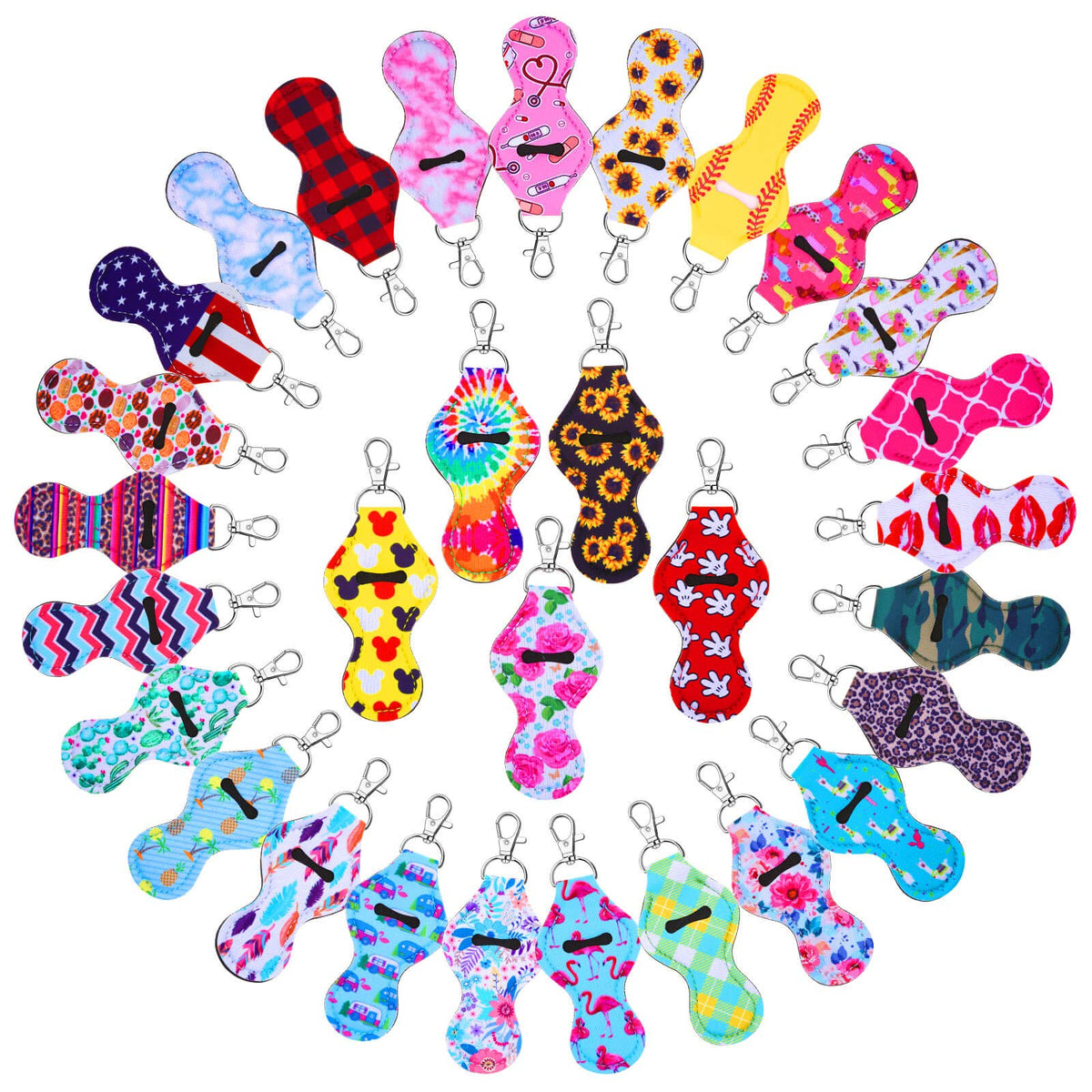 Caffox chapstick holder keychain clip keeps lip balm secure on bags and belts.