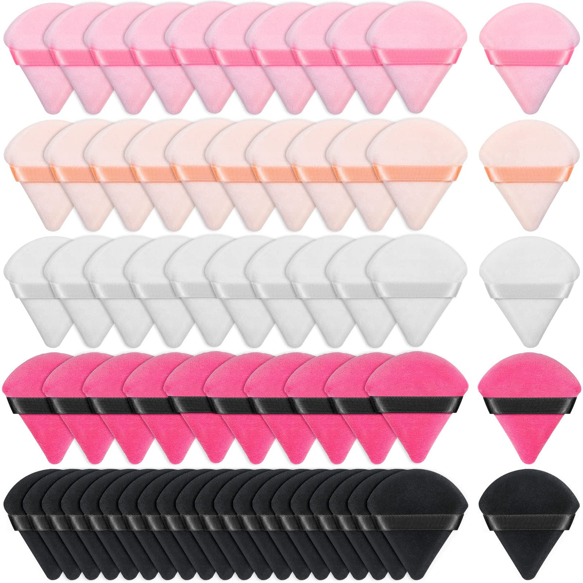 Caffox triangle powder puff in black for precise powder application and value