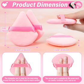 Caffox rose-red triangle powder puff helps reach contours for coverage