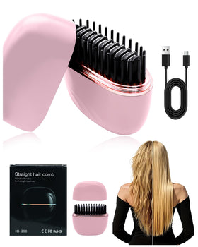 CAJECT Mini Cordless Pink Compact Straightener for travel-ready styling.
