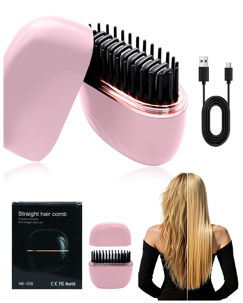 CAJECT Mini Cordless Pink Compact Straightener for travel-ready styling.