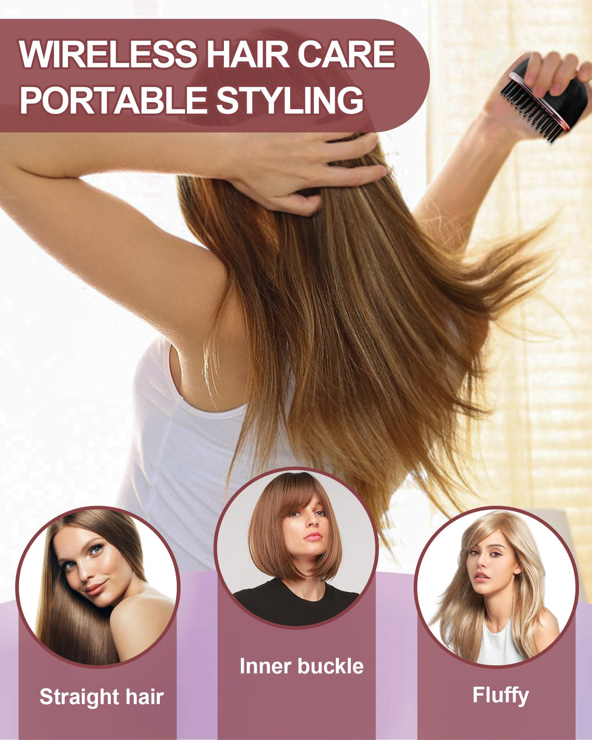 CAJECT Mini Hair Straightener cordless design for styling anywhere