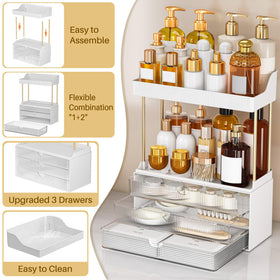 caktraie 2-pack open-shelves design stores perfumes and lotions for quick access.