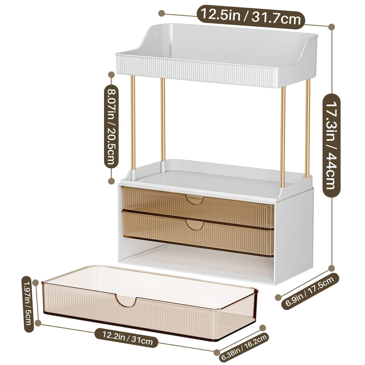 caktraie silicone base pad stabilizes the organizer on humid surfaces