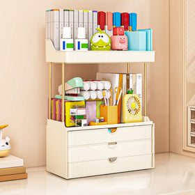 caktraie cosmetic storage layout with perfume bottles and skincare